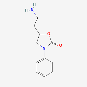 molecular formula C11H14N2O2 B13318866 5-(2-Aminoethyl)-3-phenyl-1,3-oxazolidin-2-one 