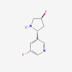 molecular formula C9H10F2N2 B13318874 3-Fluoro-5-((2R,4S)-4-fluoropyrrolidin-2-yl)pyridine 