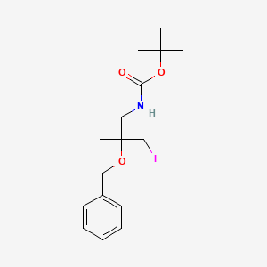 molecular formula C16H24INO3 B13318877 tert-Butyl N-[2-(benzyloxy)-3-iodo-2-methylpropyl]carbamate 