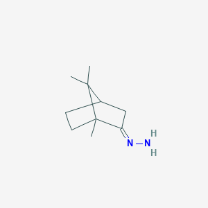 molecular formula C10H18N2 B13318879 (1,7,7-Trimethylbicyclo[2.2.1]heptan-2-ylidene)hydrazine 