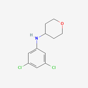 molecular formula C11H13Cl2NO B13318880 N-(3,5-dichlorophenyl)oxan-4-amine 