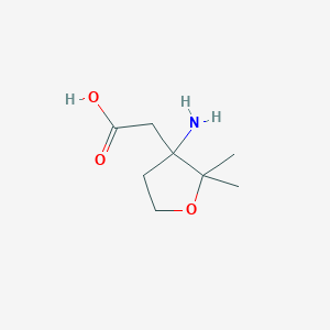 molecular formula C8H15NO3 B13318914 2-(3-Amino-2,2-dimethyloxolan-3-yl)acetic acid 