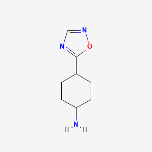 molecular formula C8H13N3O B13318939 4-(1,2,4-Oxadiazol-5-yl)cyclohexan-1-amine 