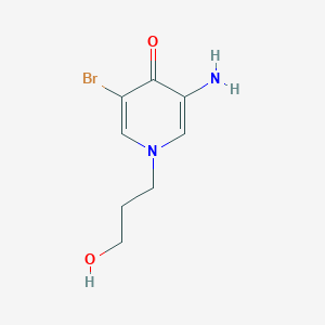 molecular formula C8H11BrN2O2 B13318970 3-Amino-5-bromo-1-(3-hydroxypropyl)-1,4-dihydropyridin-4-one 