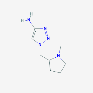 molecular formula C8H15N5 B13318992 1-[(1-Methylpyrrolidin-2-yl)methyl]-1H-1,2,3-triazol-4-amine 