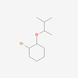 molecular formula C11H21BrO B13319026 1-Bromo-2-[(3-methylbutan-2-yl)oxy]cyclohexane 