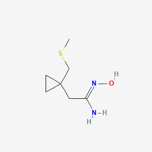 molecular formula C7H14N2OS B13319042 N'-Hydroxy-2-(1-[(methylsulfanyl)methyl]cyclopropyl)ethanimidamide 