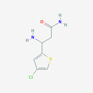 molecular formula C7H9ClN2OS B13319050 3-Amino-3-(4-chlorothiophen-2-YL)propanamide 