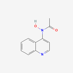 molecular formula C11H10N2O2 B13319055 Acetohydroxamic acid, N-(4-quinolyl)- CAS No. 63040-20-0