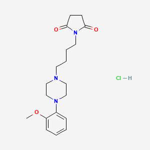 molecular formula C19H28ClN3O3 B13319057 1-(4-(4-(2-Methoxyphenyl)piperazin-1-yl)butyl)pyrrolidine-2,5-dione hydrochloride 