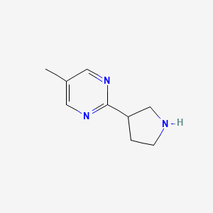 molecular formula C9H13N3 B13319077 5-Methyl-2-(pyrrolidin-3-yl)pyrimidine 