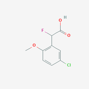 molecular formula C9H8ClFO3 B13319090 2-(5-Chloro-2-methoxyphenyl)-2-fluoroacetic acid 