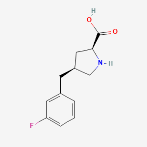 molecular formula C12H14FNO2 B13319096 (4S)-4-[(3-fluorophenyl)methyl]-L-Proline CAS No. 688007-58-1