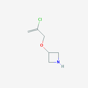 molecular formula C6H10ClNO B13319102 3-[(2-Chloroprop-2-en-1-yl)oxy]azetidine 