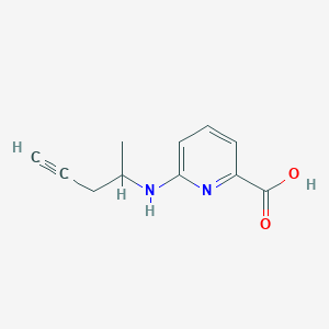 molecular formula C11H12N2O2 B13319110 6-[(Pent-4-yn-2-yl)amino]pyridine-2-carboxylic acid 