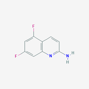 molecular formula C9H6F2N2 B13319121 5,7-Difluoroquinolin-2-amine 