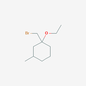 molecular formula C10H19BrO B13319130 1-(Bromomethyl)-1-ethoxy-3-methylcyclohexane 