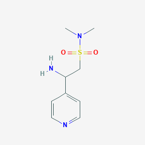 molecular formula C9H15N3O2S B13319153 2-Amino-N,N-dimethyl-2-(pyridin-4-YL)ethane-1-sulfonamide 