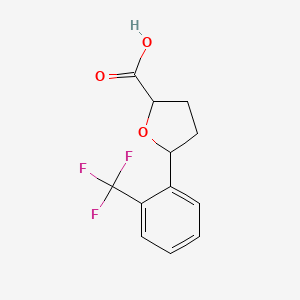 molecular formula C12H11F3O3 B13319176 5-[2-(Trifluoromethyl)phenyl]oxolane-2-carboxylic acid 