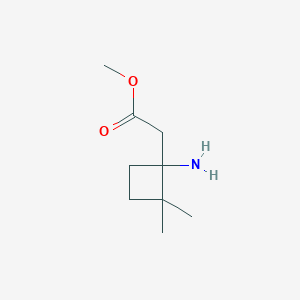 molecular formula C9H17NO2 B13319206 Methyl 2-(1-amino-2,2-dimethylcyclobutyl)acetate 