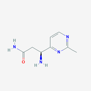 molecular formula C8H12N4O B13319214 (3S)-3-amino-3-(2-methylpyrimidin-4-yl)propanamide 