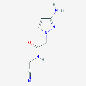 molecular formula C7H9N5O B13319233 2-(3-Amino-1H-pyrazol-1-YL)-N-(cyanomethyl)acetamide 