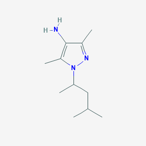 molecular formula C11H21N3 B13319236 3,5-Dimethyl-1-(4-methylpentan-2-yl)-1H-pyrazol-4-amine 