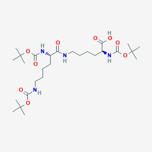 molecular formula C27H50N4O9 B13319247 N6-[N2,N6-Bis[(1,1-dimethylethoxy)carbonyl]-L-lysyl]-N2-[(1,1-dimethylethoxy)carbonyl]-L-lysine 