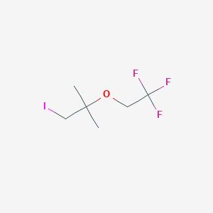 molecular formula C6H10F3IO B13319273 1-Iodo-2-methyl-2-(2,2,2-trifluoroethoxy)propane 