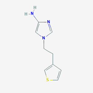 molecular formula C9H11N3S B13319279 1-[2-(3-Thienyl)ethyl]-1H-imidazol-4-amine 