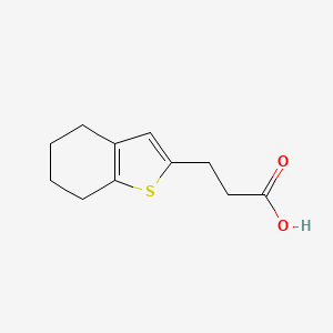 molecular formula C11H14O2S B13319296 3-(4,5,6,7-Tetrahydro-1-benzothiophen-2-YL)propanoic acid 