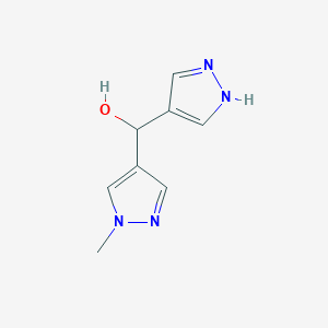 molecular formula C8H10N4O B13319299 (1-Methyl-1H-pyrazol-4-yl)(1H-pyrazol-4-yl)methanol 