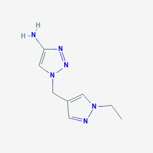 molecular formula C8H12N6 B13319317 1-[(1-ethyl-1H-pyrazol-4-yl)methyl]-1H-1,2,3-triazol-4-amine 