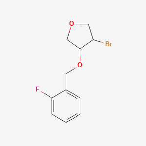 3-Bromo-4-[(2-fluorophenyl)methoxy]oxolane