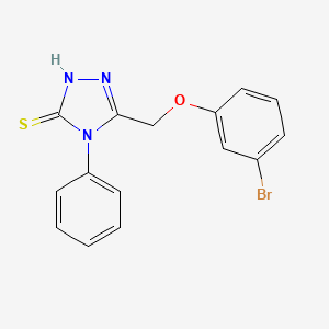 molecular formula C15H12BrN3OS B1331935 5-[(3-溴苯氧基)甲基]-4-苯基-4H-1,2,4-三唑-3-硫醇 CAS No. 346597-22-6