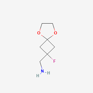 molecular formula C7H12FNO2 B13319353 {2-Fluoro-5,8-dioxaspiro[3.4]octan-2-yl}methanamine 