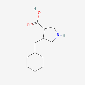 molecular formula C12H21NO2 B13319358 4-(Cyclohexylmethyl)pyrrolidine-3-carboxylic acid 