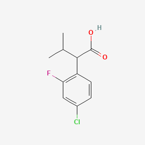 molecular formula C11H12ClFO2 B13319390 2-(4-Chloro-2-fluorophenyl)-3-methylbutanoic acid 