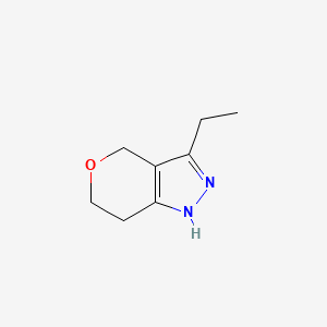 molecular formula C8H12N2O B13319398 3-Ethyl-1,4,6,7-tetrahydropyrano[4,3-C]pyrazole 