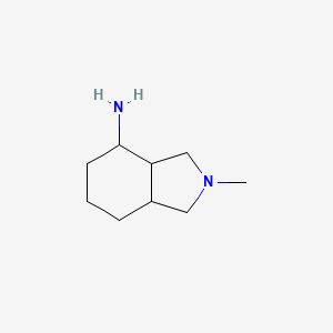 molecular formula C9H18N2 B13319403 2-methyl-octahydro-1H-isoindol-4-amine 