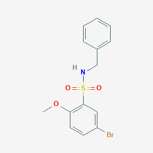 molecular formula C14H14BrNO3S B1331941 N-苄基-5-溴-2-甲氧基苯磺酰胺 CAS No. 446308-82-3