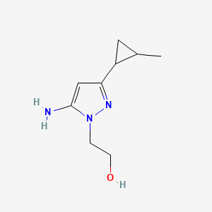 2-[5-Amino-3-(2-methylcyclopropyl)-1H-pyrazol-1-YL]ethan-1-OL