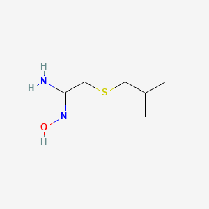 molecular formula C6H14N2OS B13319444 N'-Hydroxy-2-[(2-methylpropyl)sulfanyl]ethanimidamide 