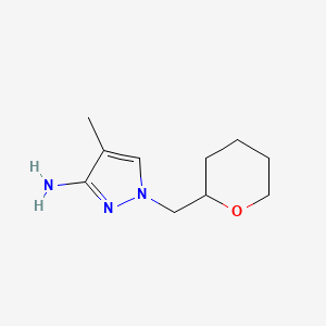 molecular formula C10H17N3O B13319468 4-methyl-1-(oxan-2-ylmethyl)-1H-pyrazol-3-amine 