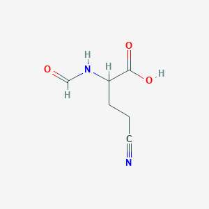 molecular formula C6H8N2O3 B13319483 4-Cyano-2-formamidobutanoic acid 