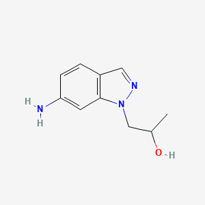 molecular formula C10H13N3O B13319510 1-(6-amino-1H-indazol-1-yl)propan-2-ol 