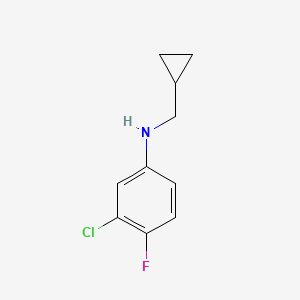 molecular formula C10H11ClFN B13319598 3-chloro-N-(cyclopropylmethyl)-4-fluoroaniline CAS No. 939757-92-3