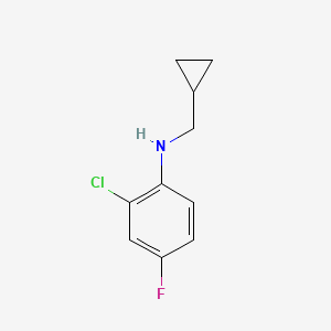 molecular formula C10H11ClFN B13319619 2-chloro-N-(cyclopropylmethyl)-4-fluoroaniline 