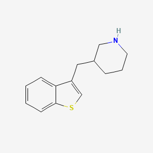 molecular formula C14H17NS B13319620 3-(1-Benzothiophen-3-ylmethyl)piperidine 