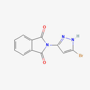 molecular formula C11H6BrN3O2 B13319640 2-(5-Bromo-1H-pyrazol-3-yl)isoindoline-1,3-dione 